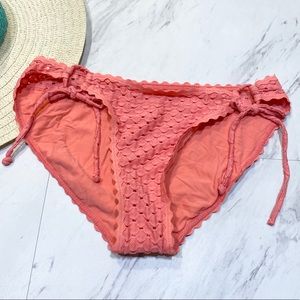 New! Robin Piccone Crochet Tie Swim Bikini Bottoms